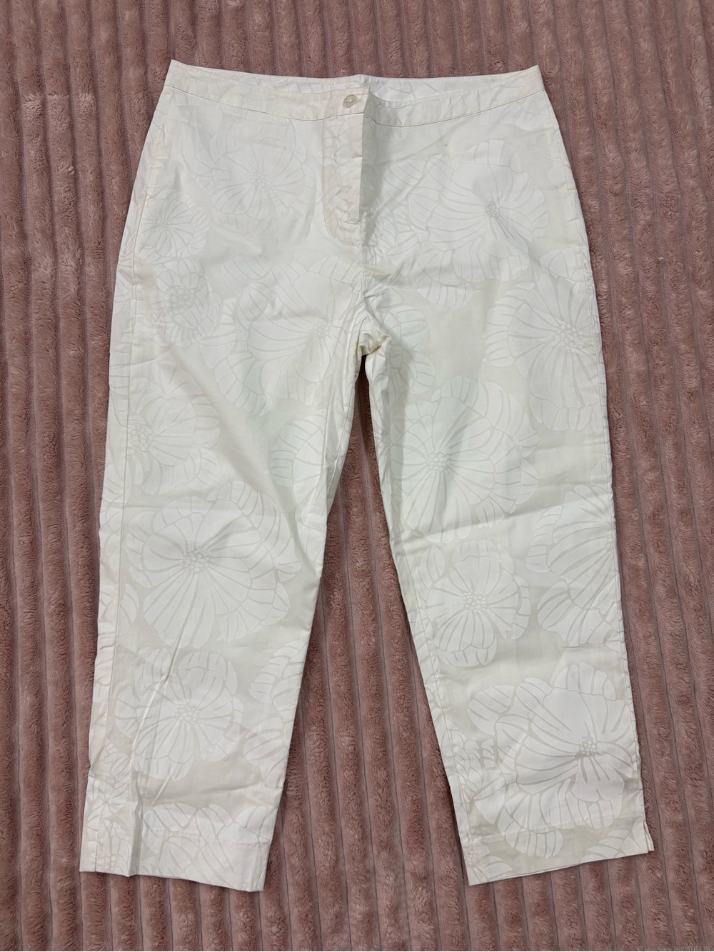 Lilly Pulitzer Cream Floral-Print Chinos